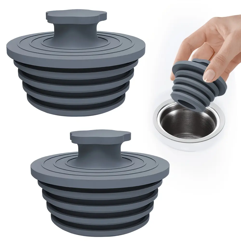 2/4pcs Silicone Bath Plug, Durable Drain Stopper with Ergonomic Handle, Leak-Proof Design, Easy Installation, Modern Bathroom Accessory