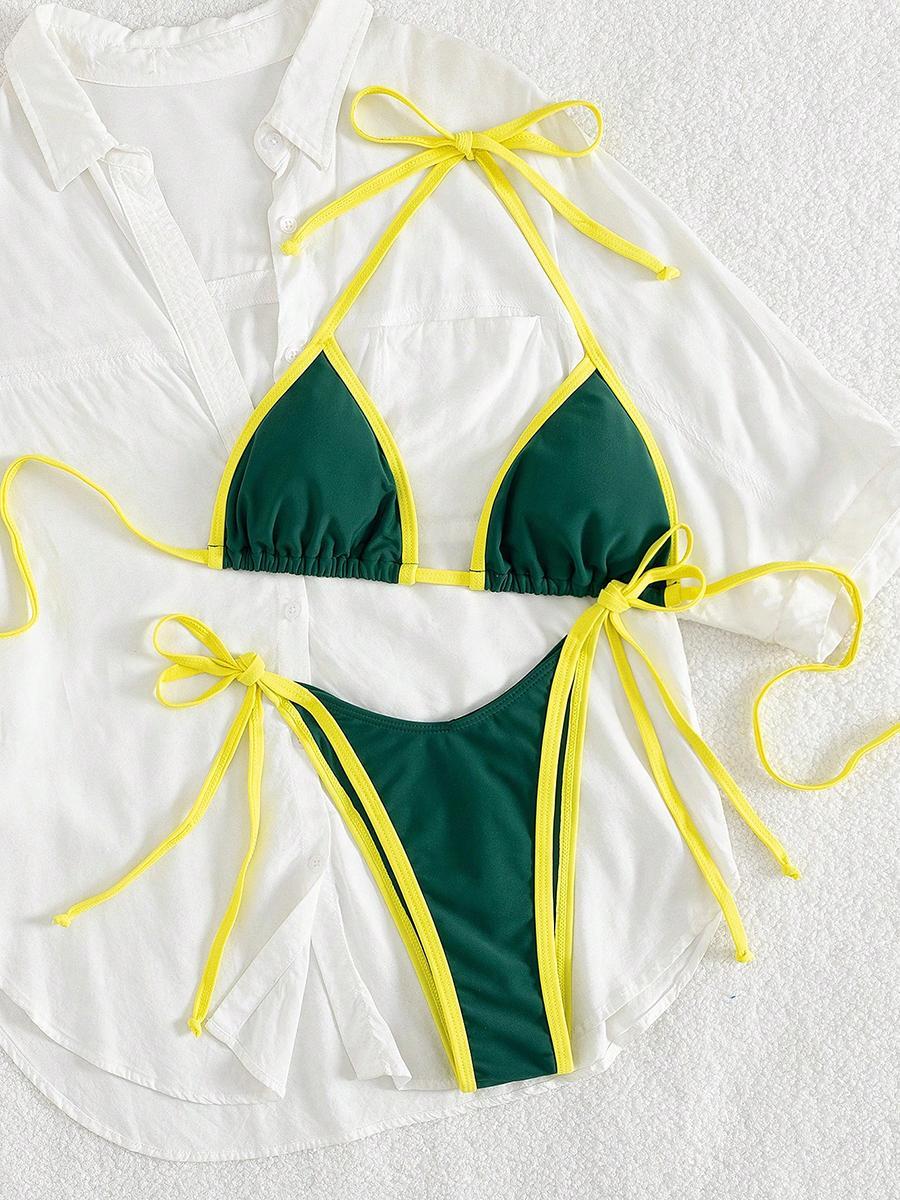 Contrast Color Separates Micro Bikini 2026 Women's Swimsuit Female Swimwear Mini Thong Bikinis Set Two-piece Bathing Suit