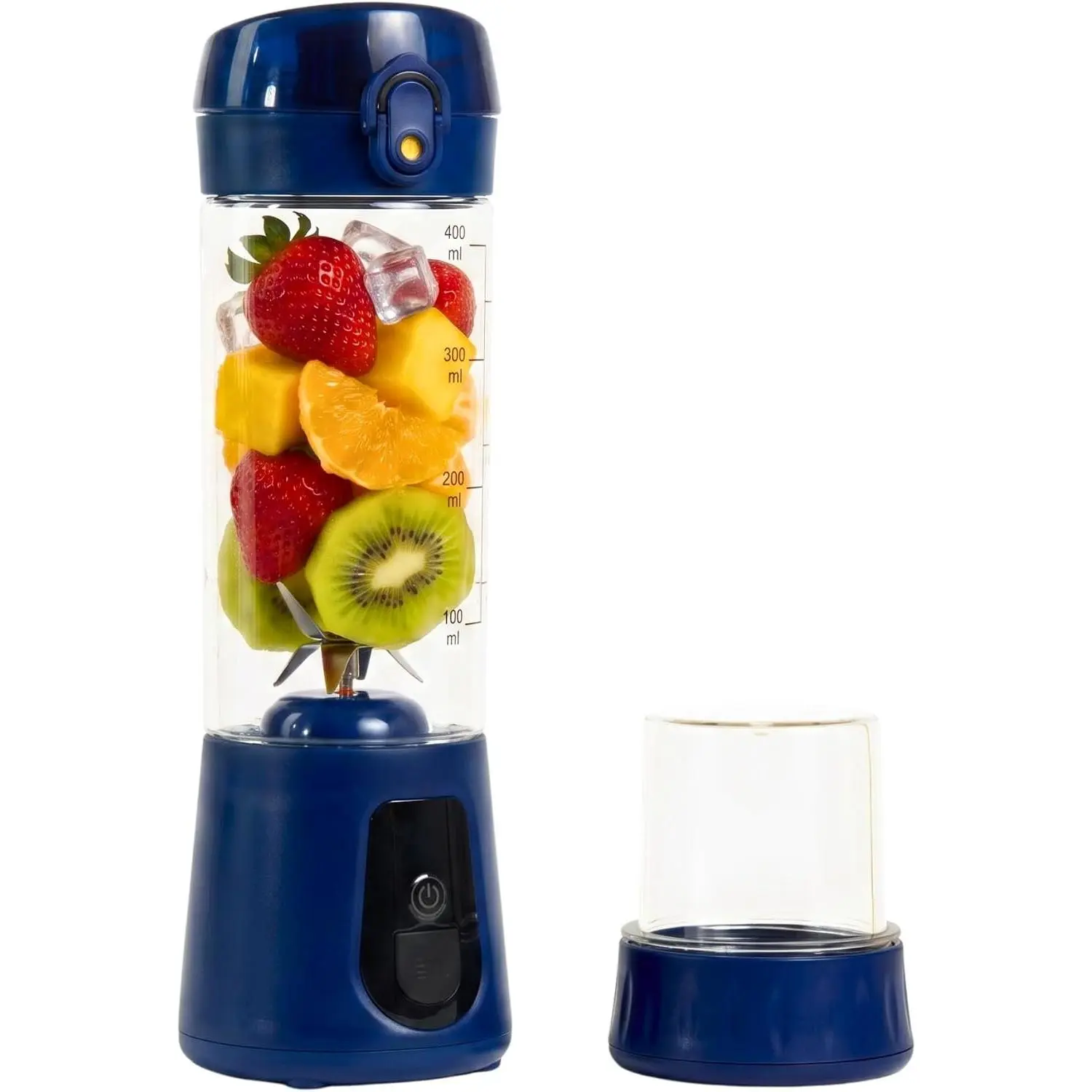 Pro+ Portable Blender (17.5oz, Navy Blue) –  Ice Crushing 120W , USB-C Rechargeable, Cordless Personal Blender Smoothies & Shakes – , Self-Cleaning, Travel-Friendly