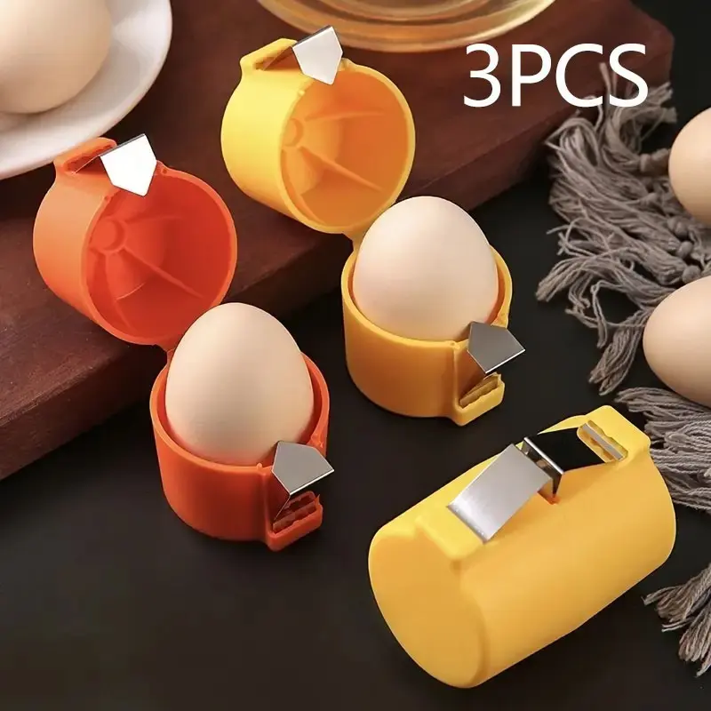 3pcs Egg Separator and Shell Cracker, Egg Cracking Tool, Portable Quick Egg Opener, Kitchen Tool for Baking, Cooking, Prep, Easy Clean Design