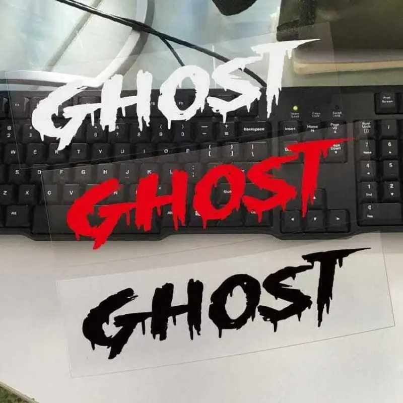 GHOST Alphabet Car Decal - Melting Bloody Font Nylon Vinyl Waterproof Sticker, JDM Auto Parts Accessories for Automobile Bumper, Vehicle Exterior Decoration, Vehicles, Ghost Lettering, Sticker For Cars, Melting Font, Bumper Decor