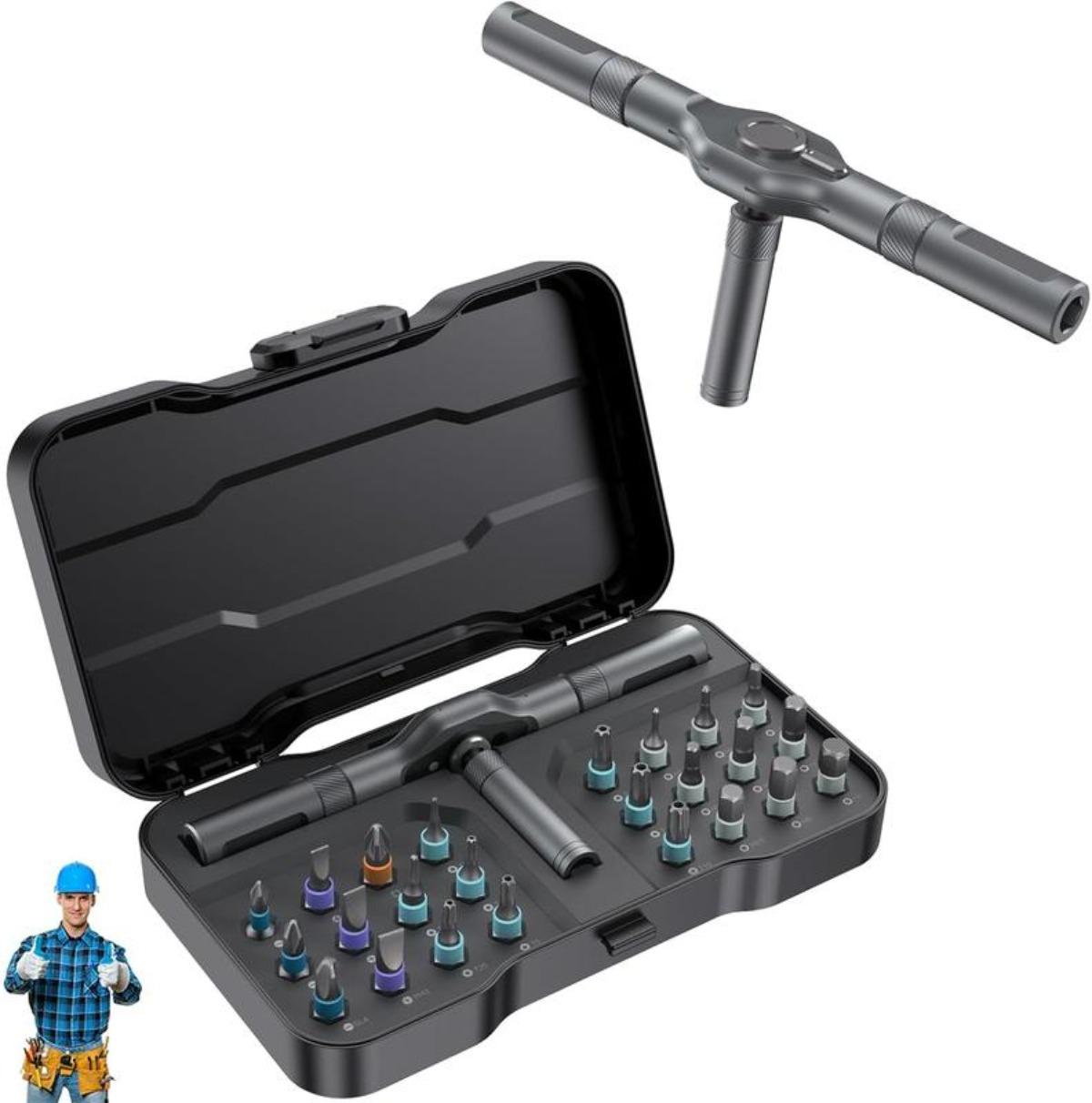 24-in-1 Magnetic Screwdriver Kit, Precision Ratchet Screwdriver with Removable Handle, Versatile Tool for All Your Repair Needs,Holiday gifts