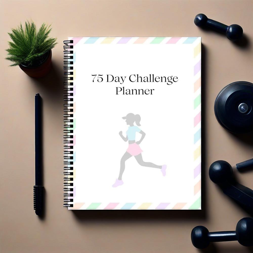 75-day Challenge Planner, 1pc Running Themed Planner Notebook, Personal Organizer for Home Office School, Weekly Planner, Productivity Planner, Spiral Bound Planner, Planner Calendar, Office Stationery & Supplies