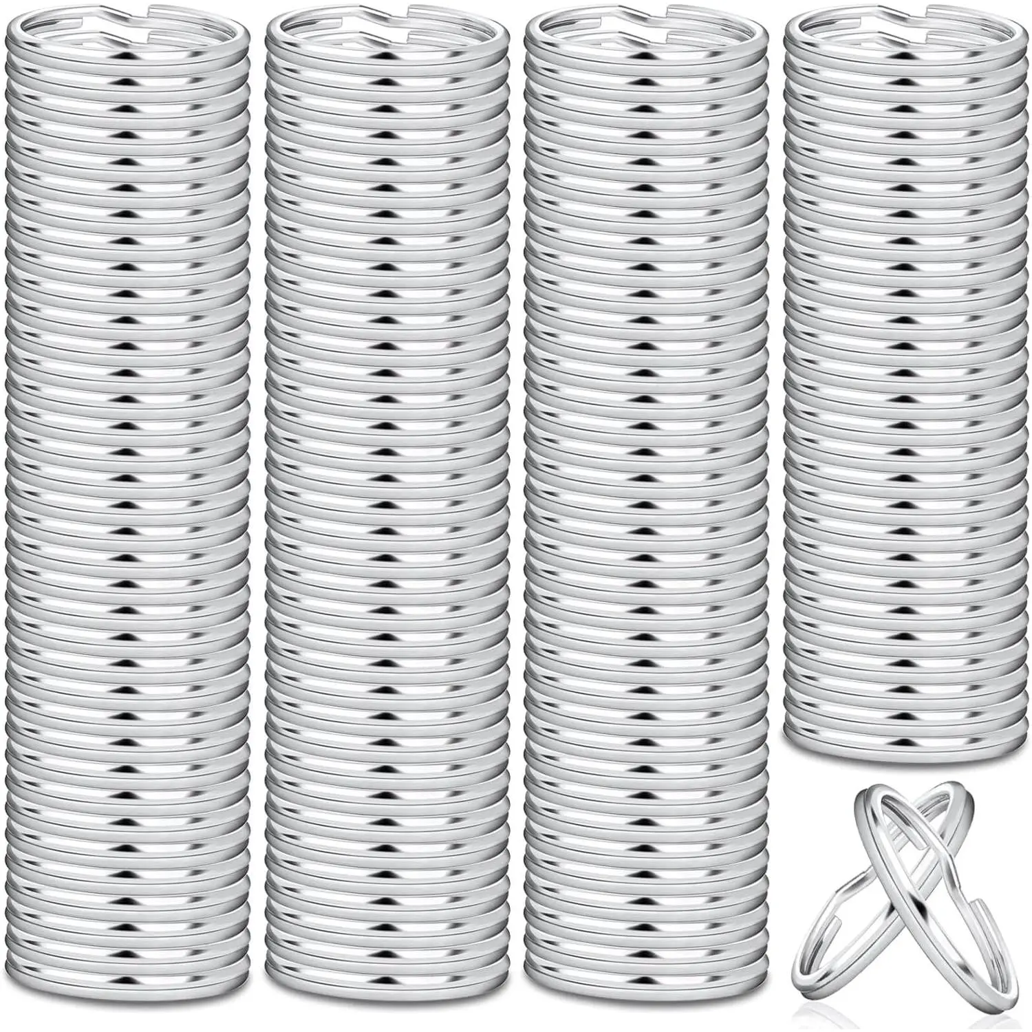 100 Pack Keyrings, Split Key Rings Bulk for  and Crafts (1 Inch)