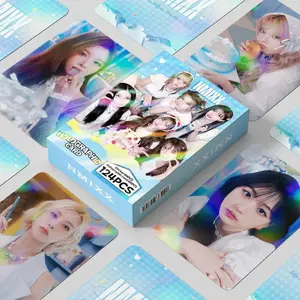 124PCS Korean Girls Group NMIXX Photo Cards Set - Korean Idol LILY HAEWON Collectible LOMO Card With Stickers