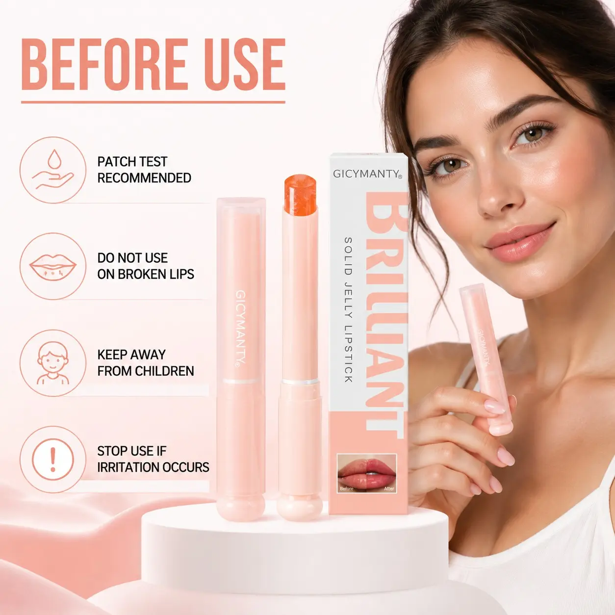 Waterproof Temperature-Sensitive Lipstick Pen, Lightweight Moisturizing Color Corrector, Daily Use Versatile Lip Balm, Easy to Carry