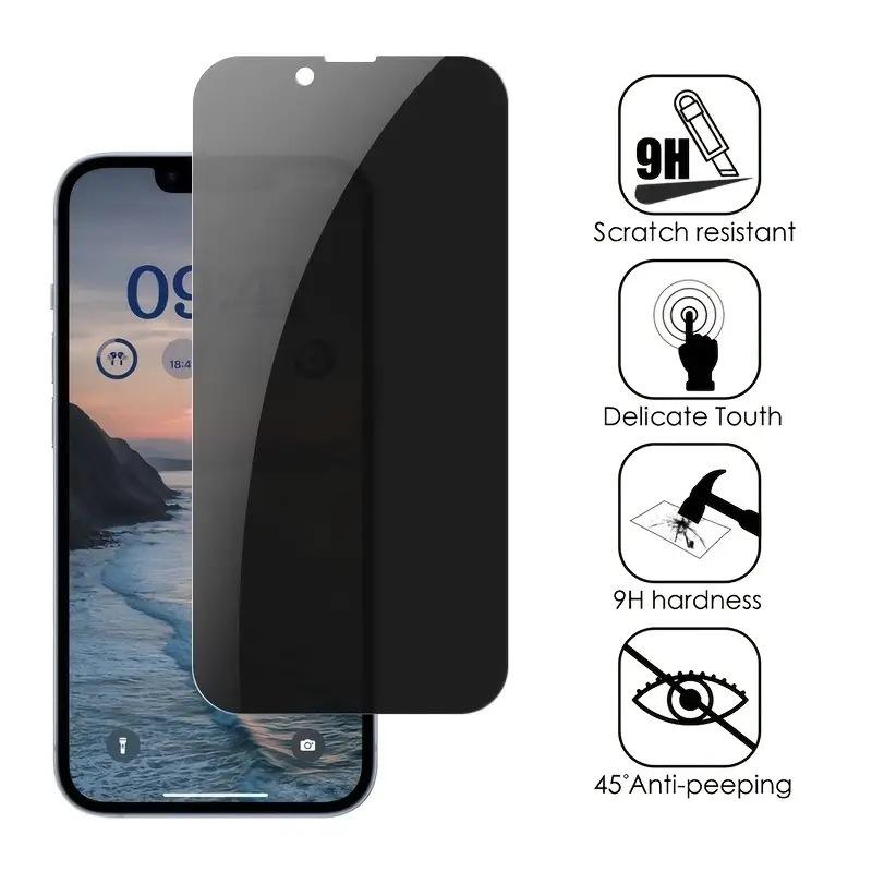 HD Privacy Anti Spy Tempered Glass Screen Protector 3 Pack for iPhone Series Full Coverage Black Edge Anti Scratch Oil Repellent High Definition Clear Protection