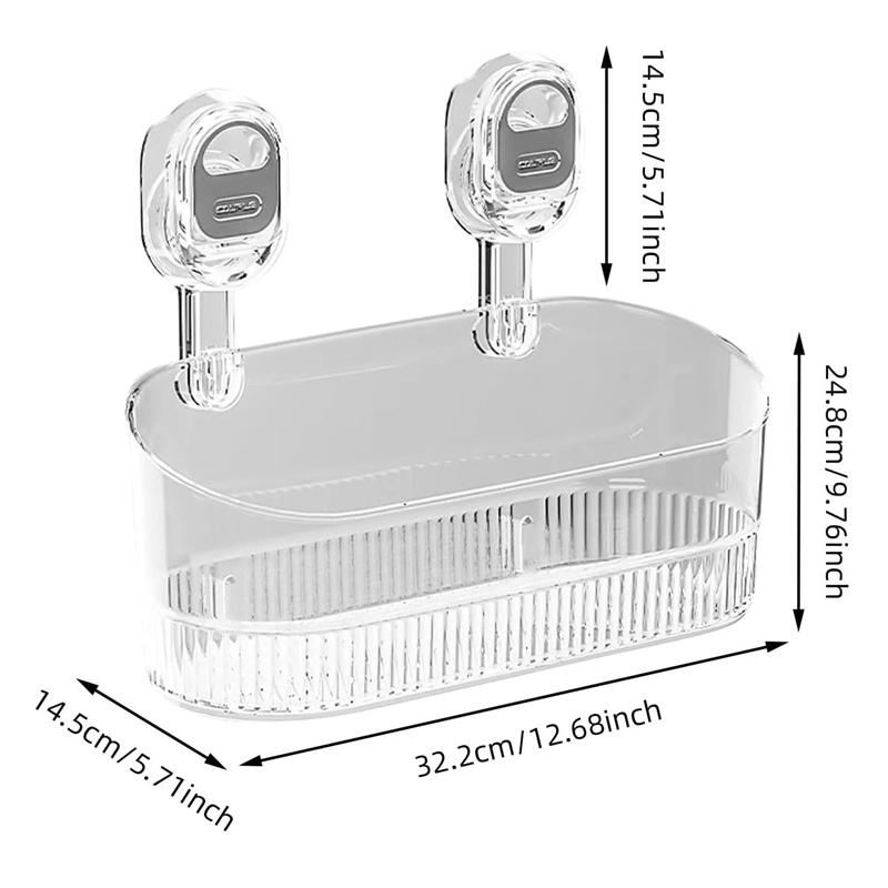 🧖‍♀️ Turn Your Bathroom into a 5-Star Spa! ✨ Aesthetic Clear Shower Caddy & Organizer Shelf | Strong Suction Cups, No Drilling, Dorm Essential, Bathroom Shower Organizers