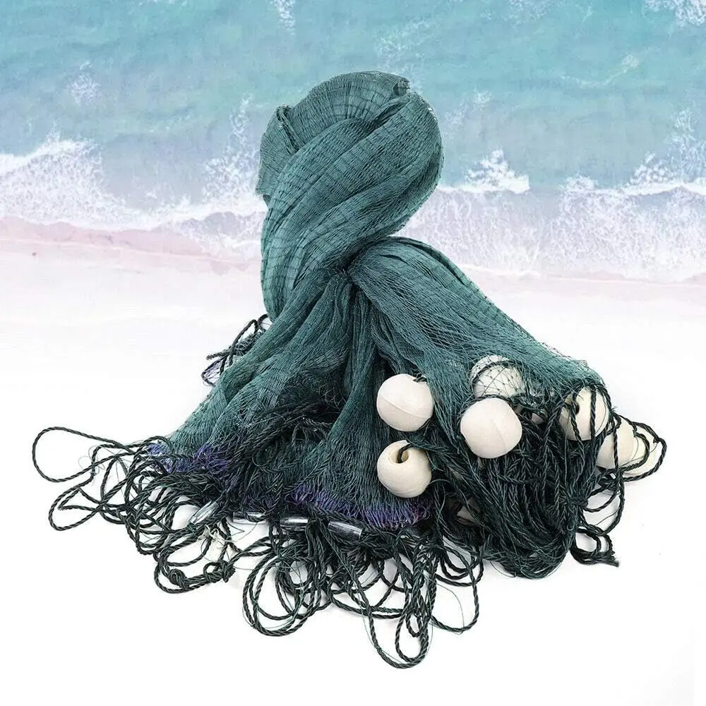 6.5 x 33ft / 10 x 65ft Fishing Drag Fish Net, Large Gill Fishing Net, Hand Made Nylon Beach Seine Nets, High Density Mesh Fishing Equipment Beach Drag for Fishing at Ponds, Creeks, Rivers, Sea, Lake