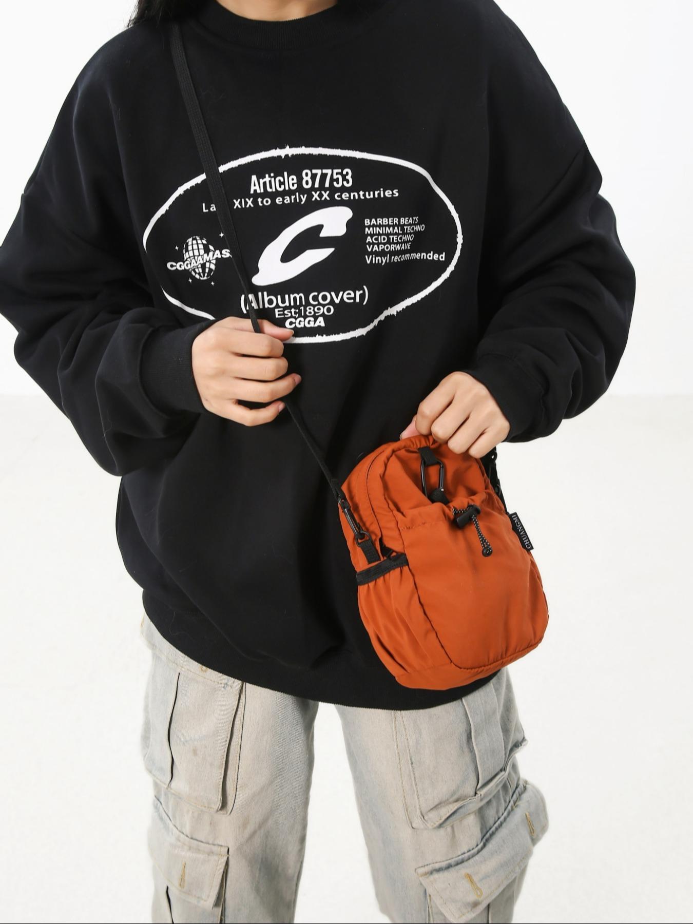 Men's Casual Plain Nylon Crossbody Bag, Zipper Crossbody Bag, Lightweight Small Sling Bag, Casual Versatile Phone Bag, Sporty Sling Bag for Daily Used