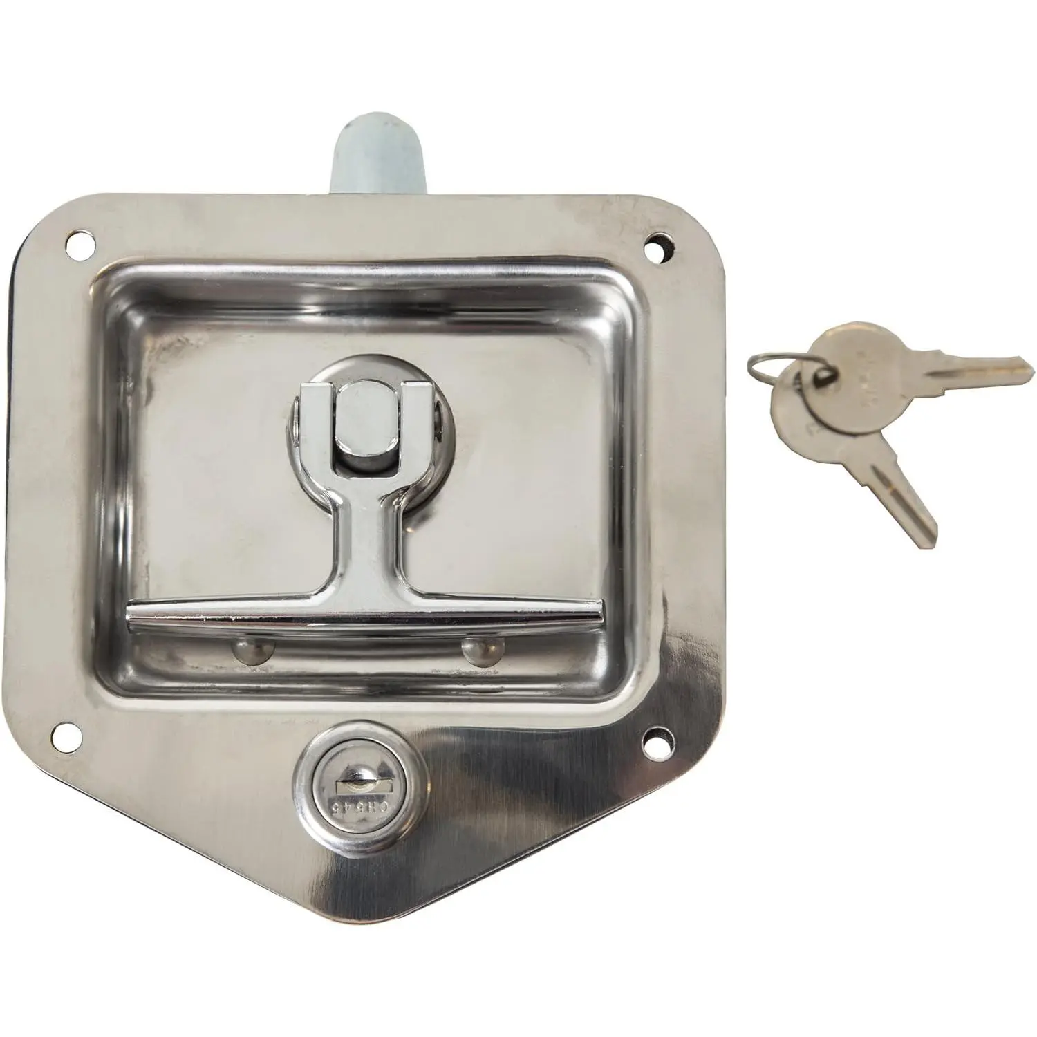L8815 Locking T-Handle Latch, Stainless Steel with Gasket | Locking T-Handle Latch Helps Secure Tool Boxes, Trailer Doors, RVs, Campers, And Truck Caps For Daily Outdoor Use And Work