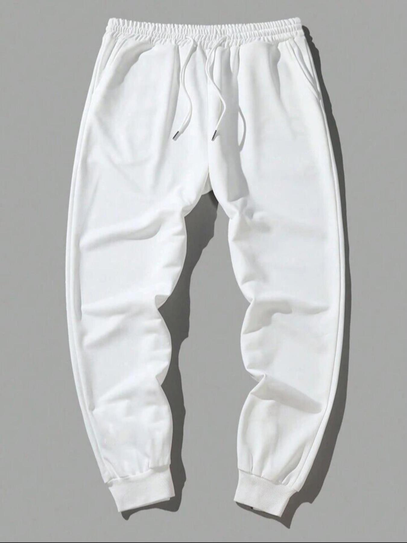 Men's Solid Color Drawstring Waist Sweatpants, Casual Comfy Jogger Pants for Spring & Fall, Men's Trousers for Daily Wear, Casual Sports Trousers