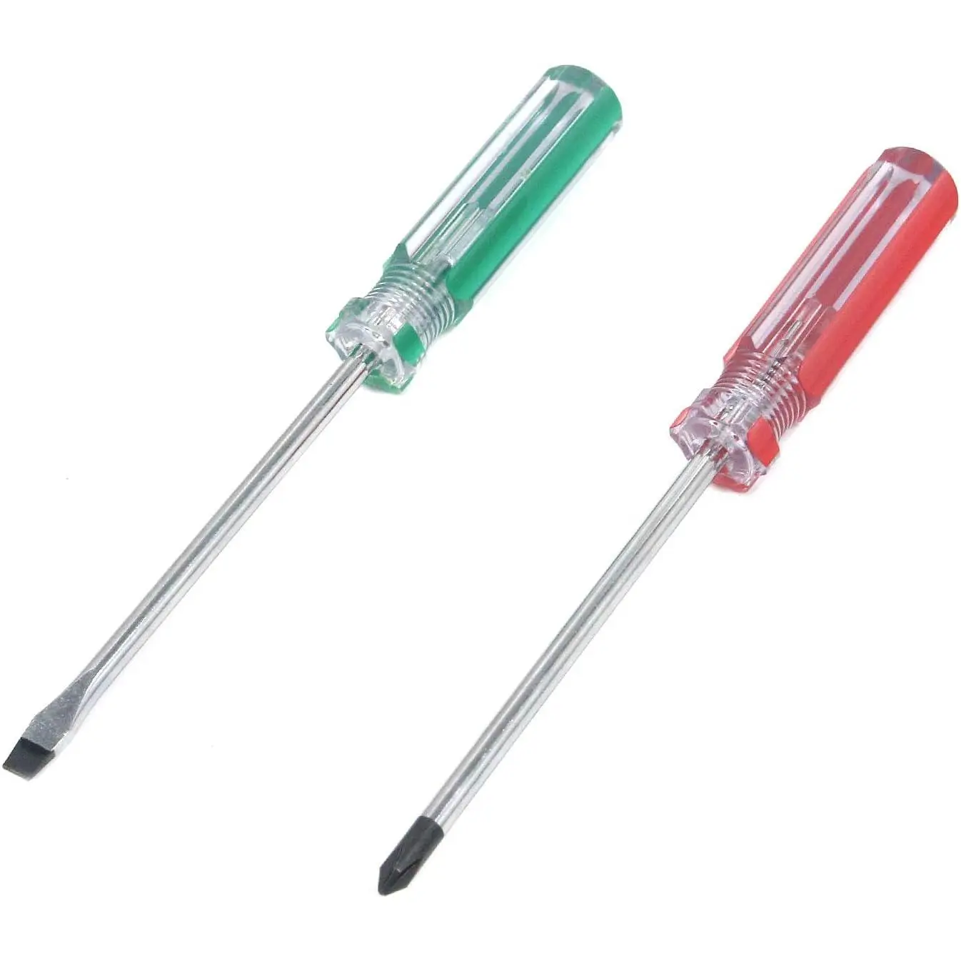 Set 2 count, 5mm Phillips and Flat  Tips | With 4 Inch Steel Shaft for Repair  Improvement Craft