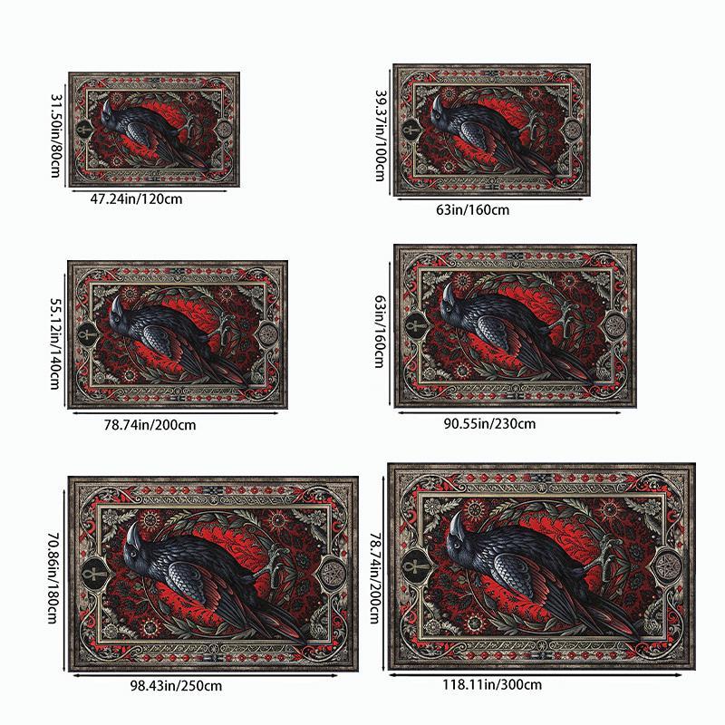 Crow Pattern Floor Mat, Non-slip Soft Floor Carpet, Decorative Area Rug, Decorative Carpet for Home Living Room Bedroom Kitchen