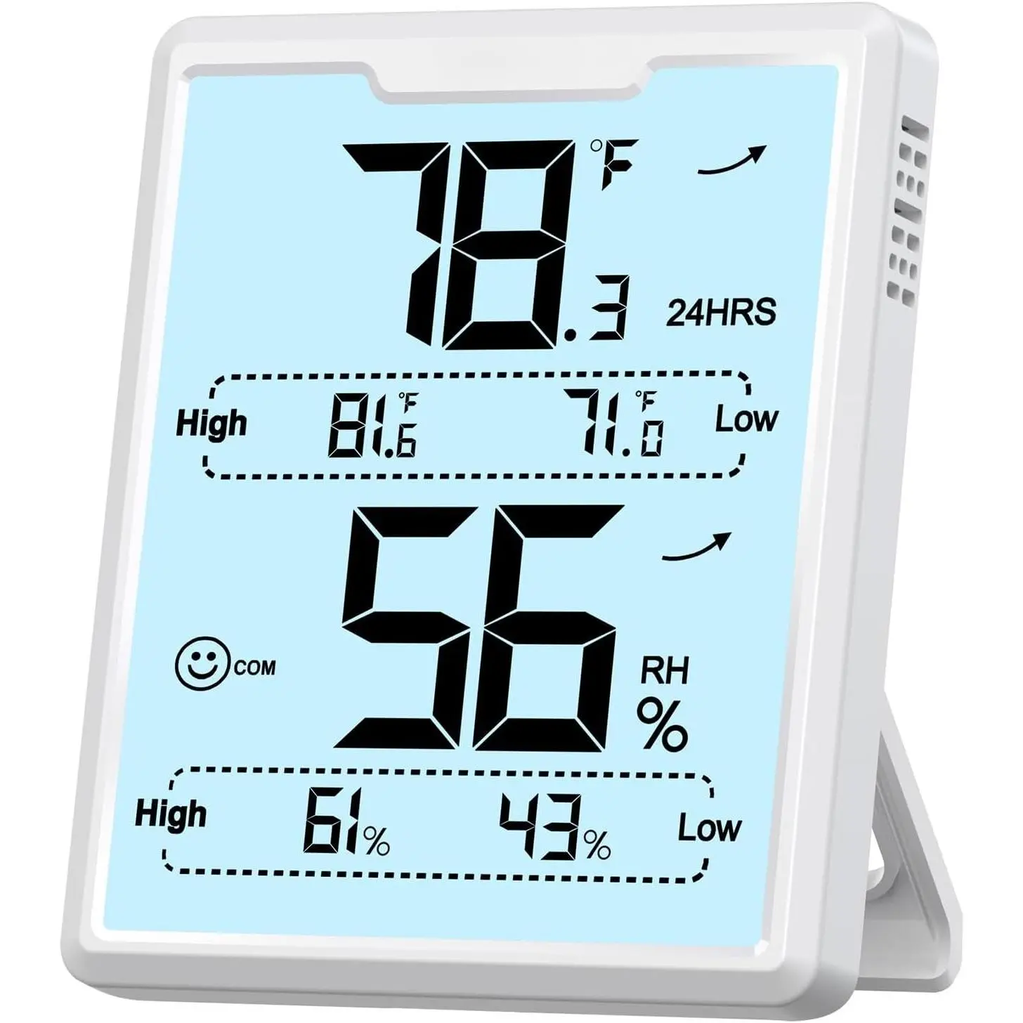 Digital Hygrometer Room Thermometer Indoor, Humidity Meter with Large LCD Display, Backlight Temperature Humidity  with Max Min Records, White