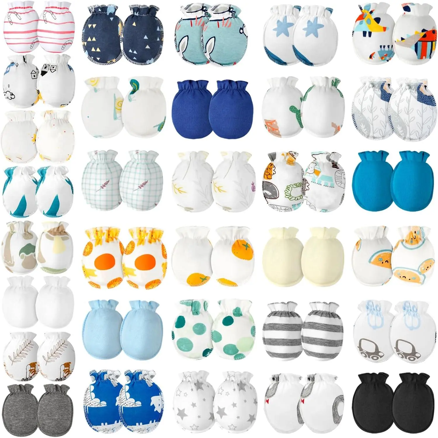 32 Pairs Baby Mittens Baby Gloves No Scratch 0-6 Months Baby Essentials Mittens  Newborn Baby Boys Girls