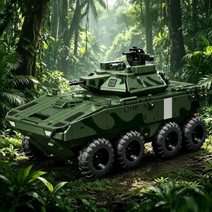 G1 Step Tank Building Blocks Set, Military Tank Model, Assembly Toy, Creative Display, Rotatable Parts, Moving Wheels, Intellectual Development