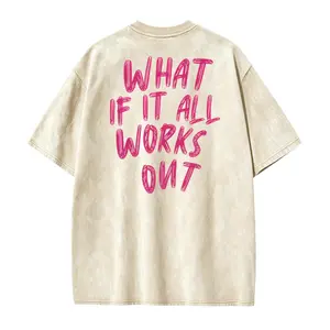 What If It All Works Out T-shirt Positive Vibes Trendy Pink Oversized Shirt Gift for BFF Manifest Big Words on Back Cute Tee