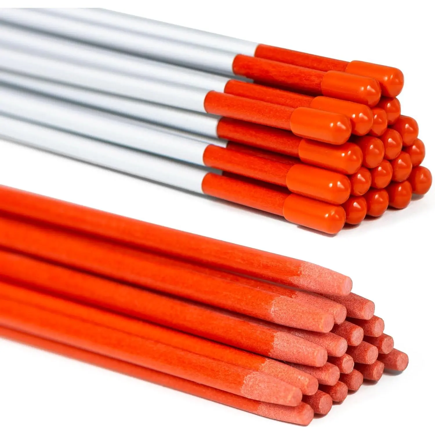 48-Inch Outdoor Reflective Driveway Markers (20 Pack) - High Visibility Orange Fiberglass Stakes with Reflective Strips, Synthetic Coating, Protective Cap, Weatherproof, Easy Ground Installation for Versatile Safety Use, Construction Zones, Improves Visib