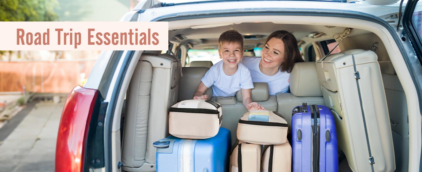 8 Set Packing Cubes for Luggage,Suitcase Organizer in 4 Sizes with Hanging Toiletry Bag and Large Laundry Bag, Carry-On Luggage with Accessories Bag, Cream