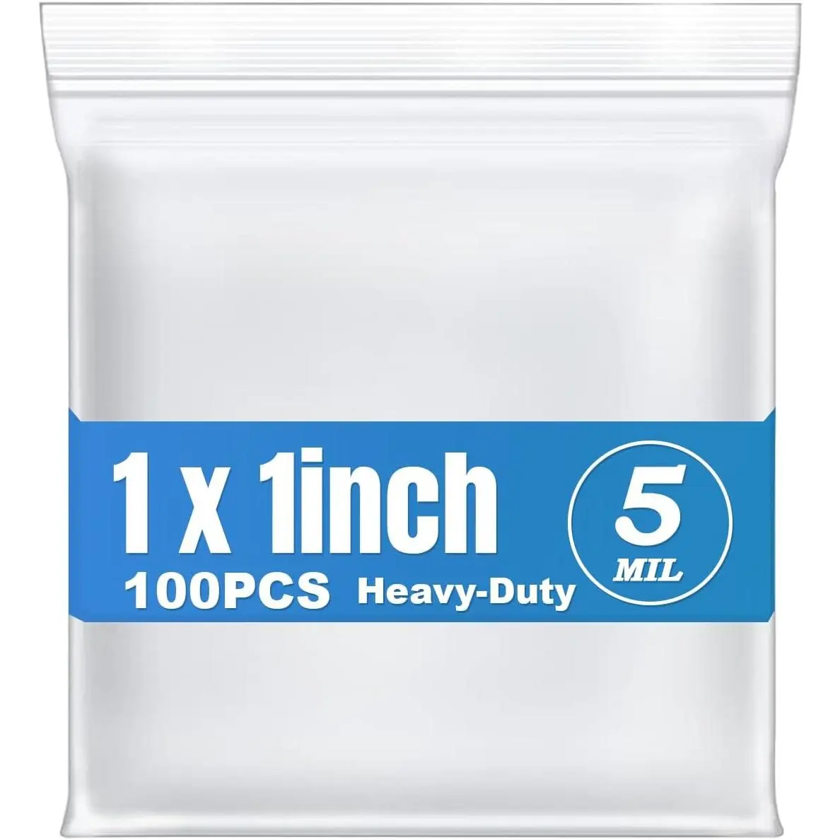 5Mil 1"x1" 100 count Small Plastic Bags Resealable Zip Seal Lock Poly Baggies |  Thick Mini Clear Reclosable Zipper Bags for ,Pills,Earring,.Easy To Pack Diy Materials or Products