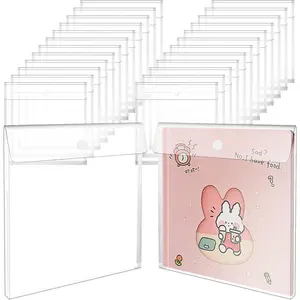 24Pcs 12 x 12 Top Loading Clear Plastic Scrapbook Paper Storage Box Organizer for Holding Paper Photos Vinyl Sheets Files