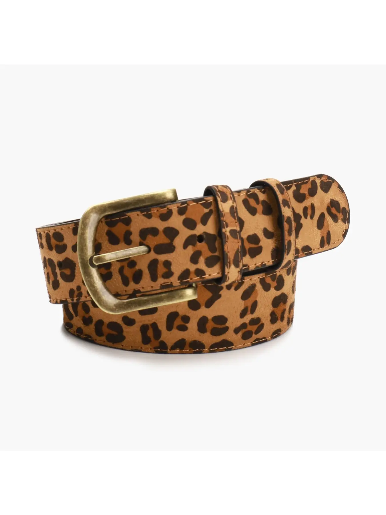 Vintage Leopard Print Waist Belt with Metal Buckle, Fashionable Decorative Accessory for Women, Versatile for Dresses and Jeans, Perfect for Daily Commute and Parties.