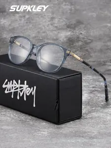 SUPKLEY Vintage Tortoise Round Computer Glasses, Blue Light Blocking Eyeglasses, Anti-Glare Lenses for Office Work & Gaming Sessions