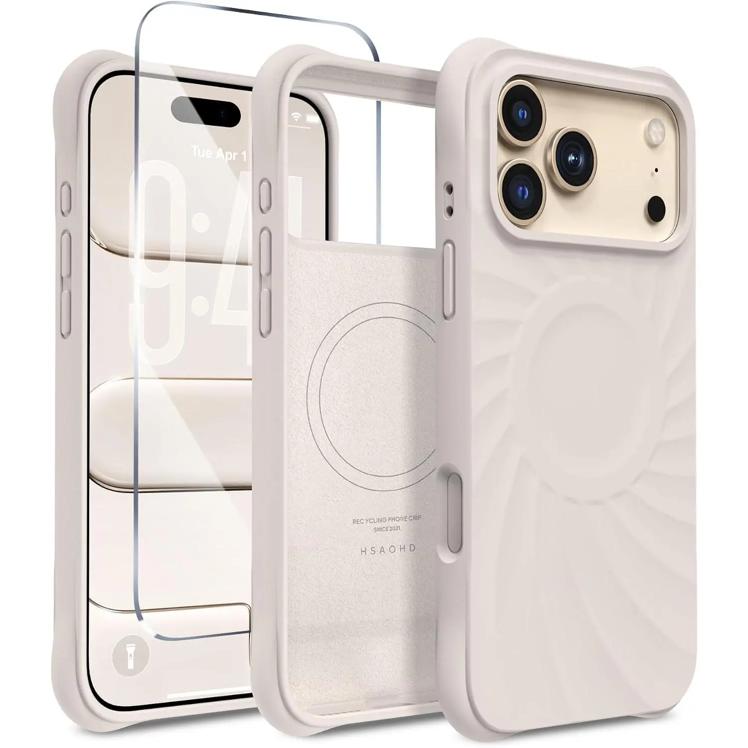 Magnetic for iPhone 17 Max Case 6.9", Compatible with MagSafe, [Integrated Silicone Camera Control Cover] [Screen], 2X MIL-STD Drop Protection for 17 ProMax Case, Stone