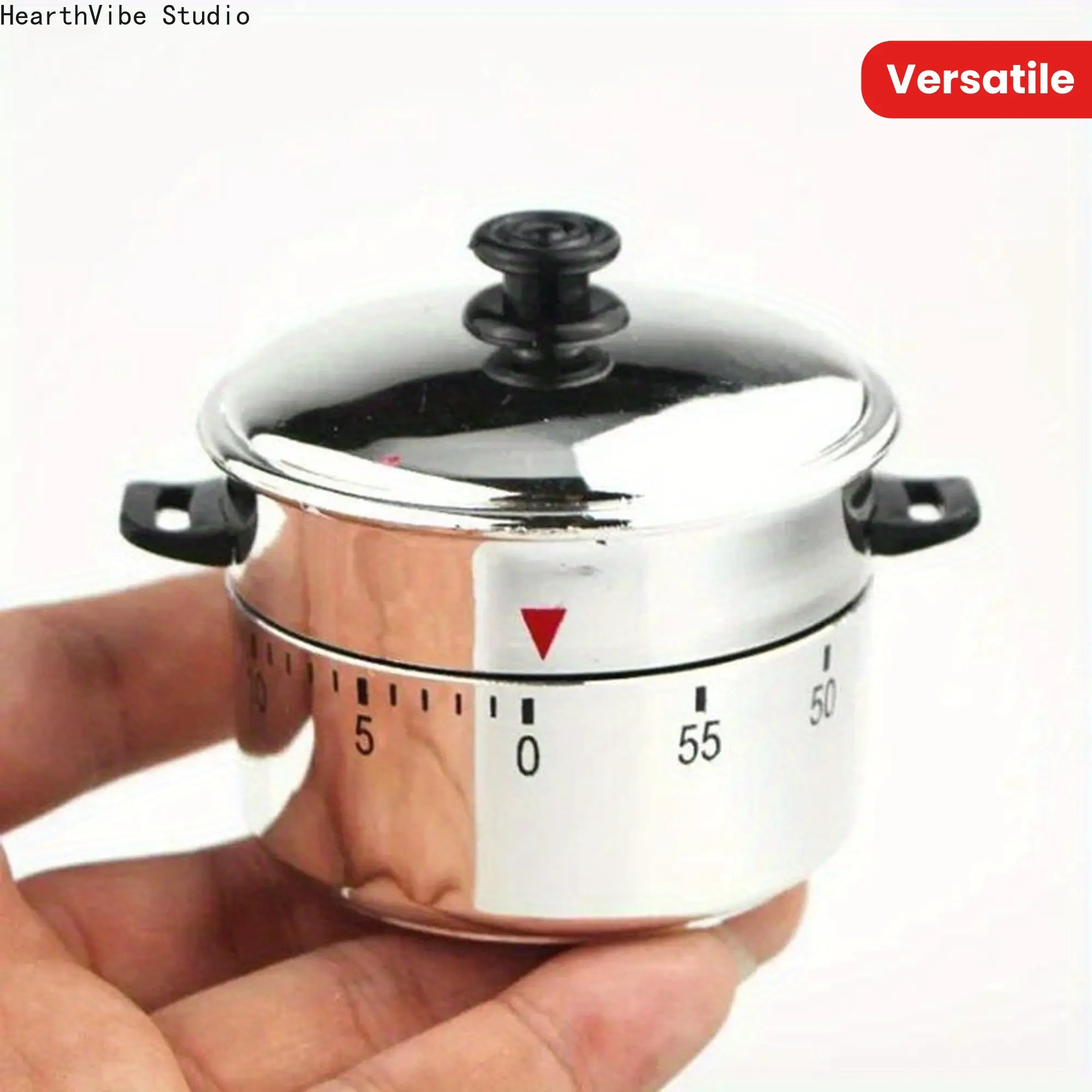 Mechanical Analog Dial Timer - Battery-Free, Portable Plastic Body with Minute Marks, Simple Look, Durable, Functional for Camping, Timers for Cooking Tasks