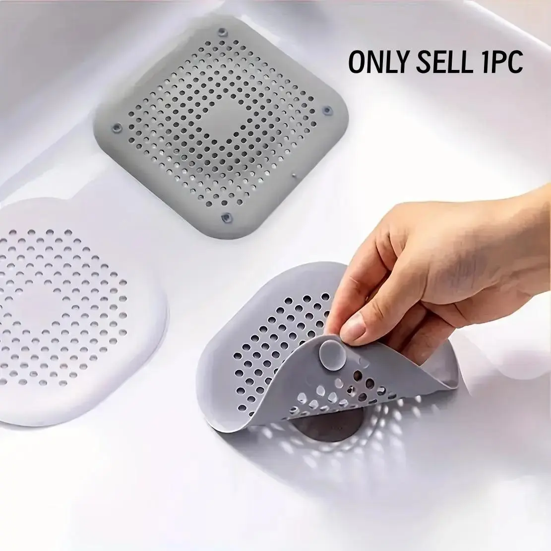 Silicone Sink Strainer, Hair Catcher, Drain Cover for Bathtub & Shower, Kitchen Odor Stopper, Bathroom Accessory, Anti-Clogging Drainage, Modern Bathroom Accessory