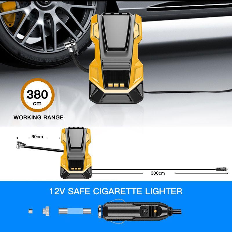 AC/DC 12V  Portable Compressor Electric Car Compressor with LED Car Tyre Inflator Pump Dual-Purpose Suitable for Car Motorcycle