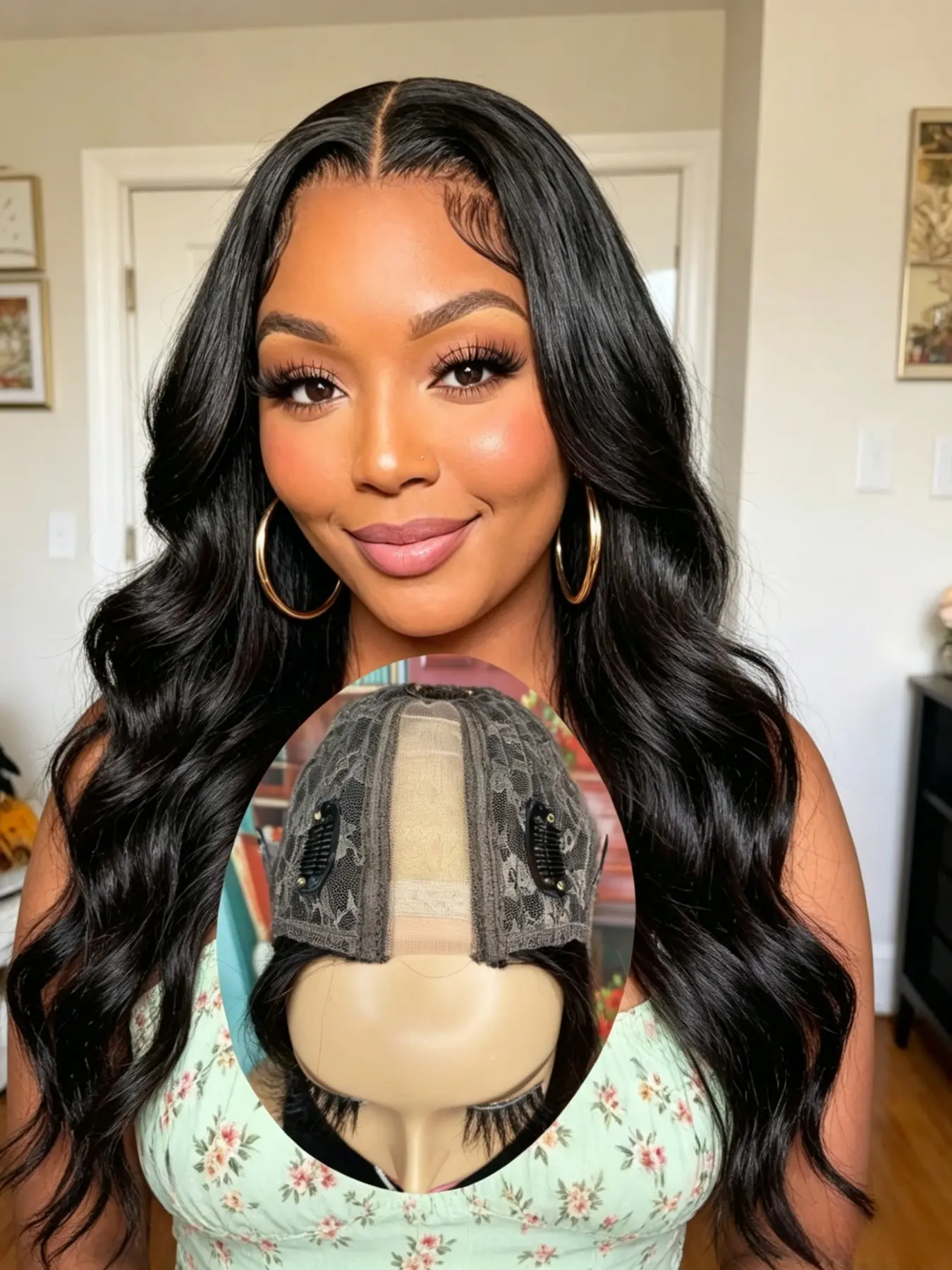 Body Wave U Part Wig, Full Machine Made Human Hair, U Shape Human Hair Wigs for Women, Natural Look, Easy to Style, Perfect Gift