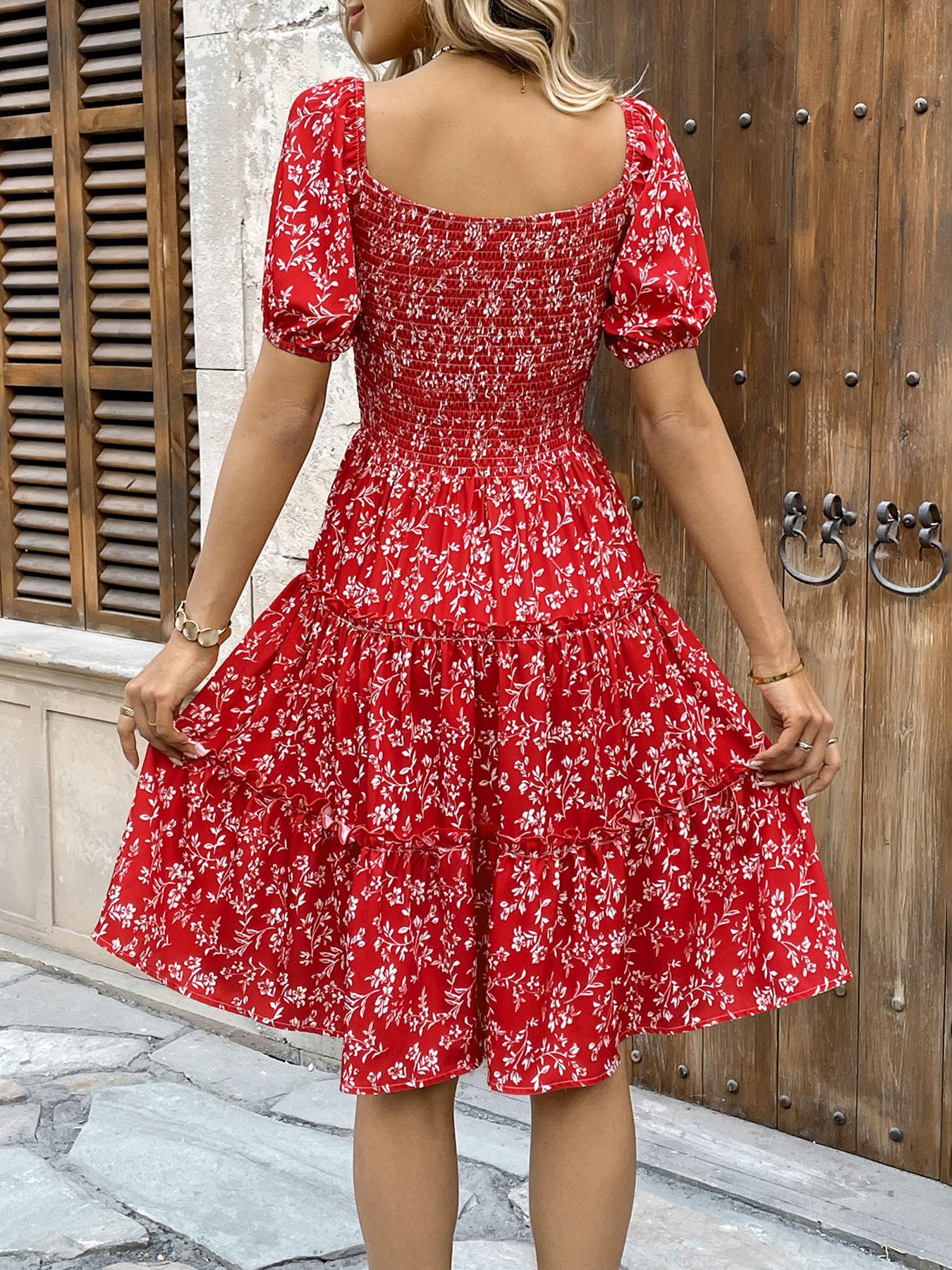 floral dress design for party Homecoming Dress Beautiful Flower Short Prom Dress Party Dress Custom Size / As Picture