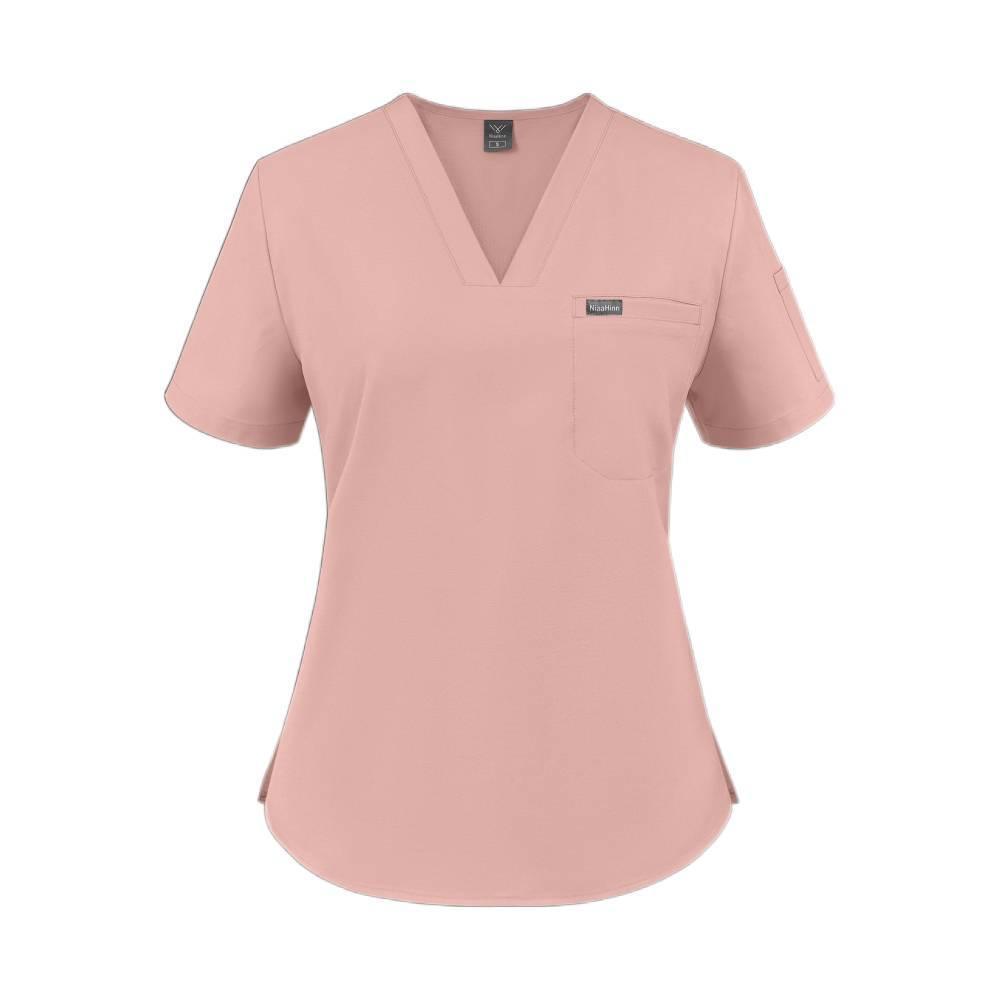 NiaaHinn new V-neck short-sleeve scrub suit for women is a quick-drying short-sleeve surgical gown suitable for nurses and pet hospital workers. It is a 12-hour uniform with comfortable and skin-friendly fabric