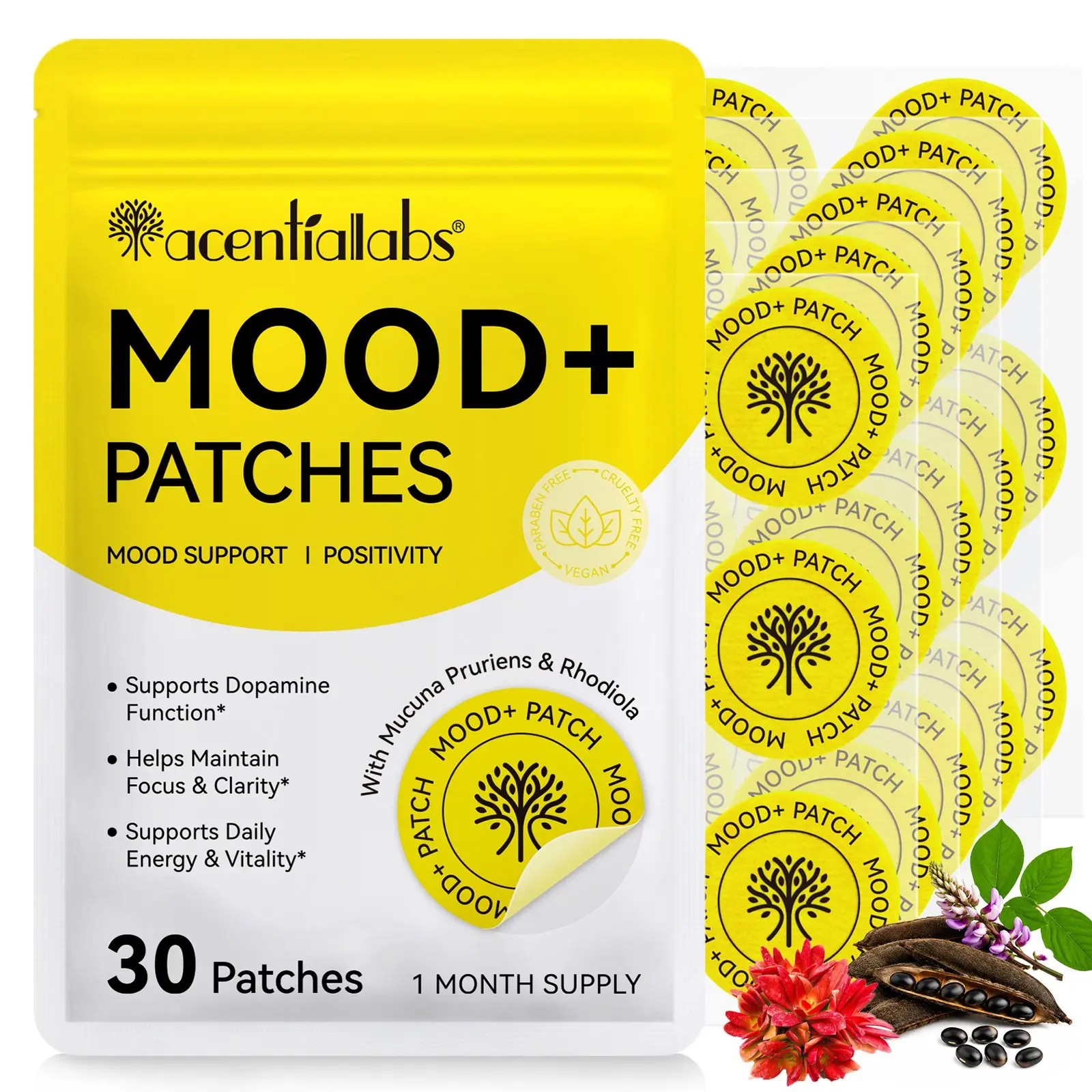 Acentiallabs Mood-Boosting Patches 30 Count