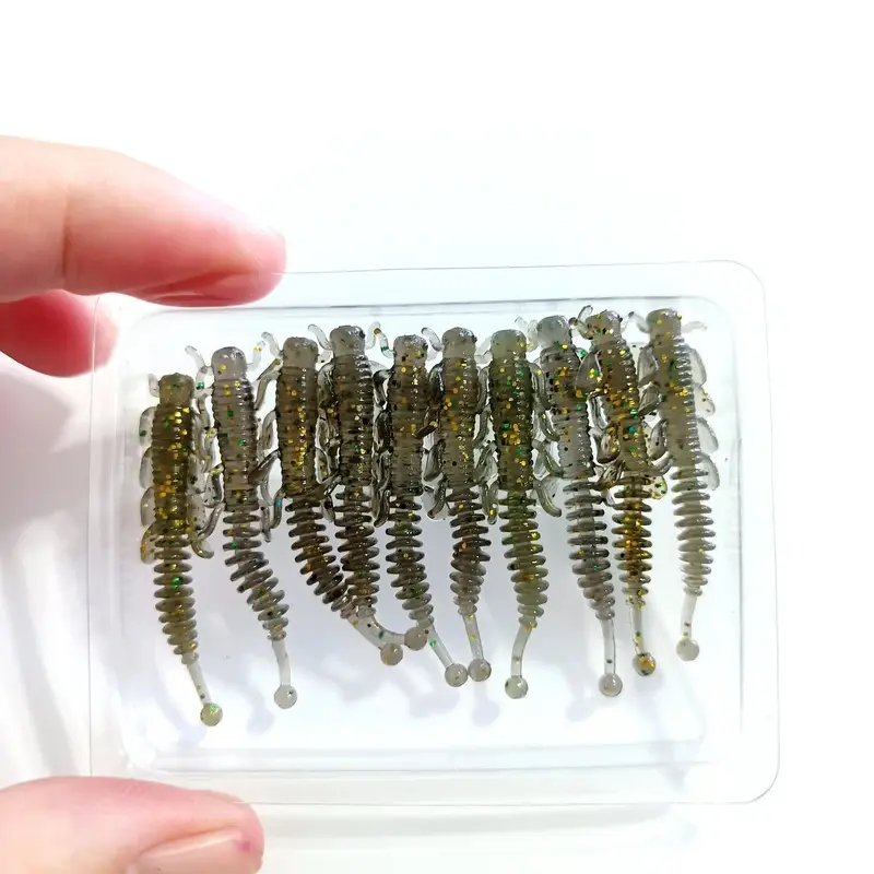 20PCS NEW TPE Mini Soft Worm Fishing Lure 0.35g/40mm AJING Rockfish Artificial Baits Bass Silicone Fishing Tackle