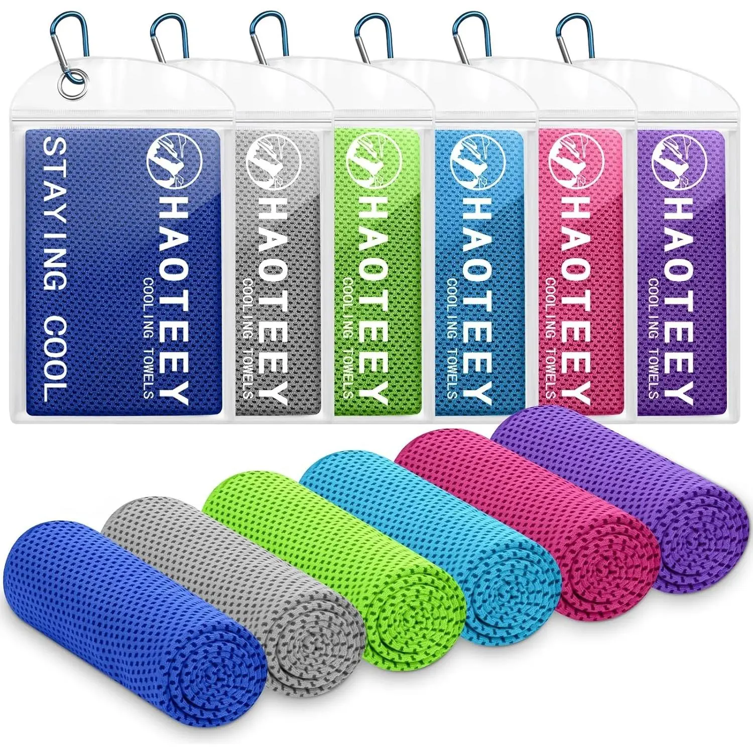 40"*12" Cooling Towels 6 PCS, Cool Towels Sports Cooling Rags for Neck and Face, Sweat Neck Cooling Towel for Hot Weather, Chilly Towels for Athletes, Yoga, Gym, GolfGift.