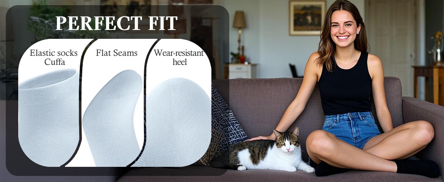 Socks for women in spring and summer, antibacterial, breathable, anti pilling, small ear cotton, women's boat socks, casual, tight spun, boneless women's socks