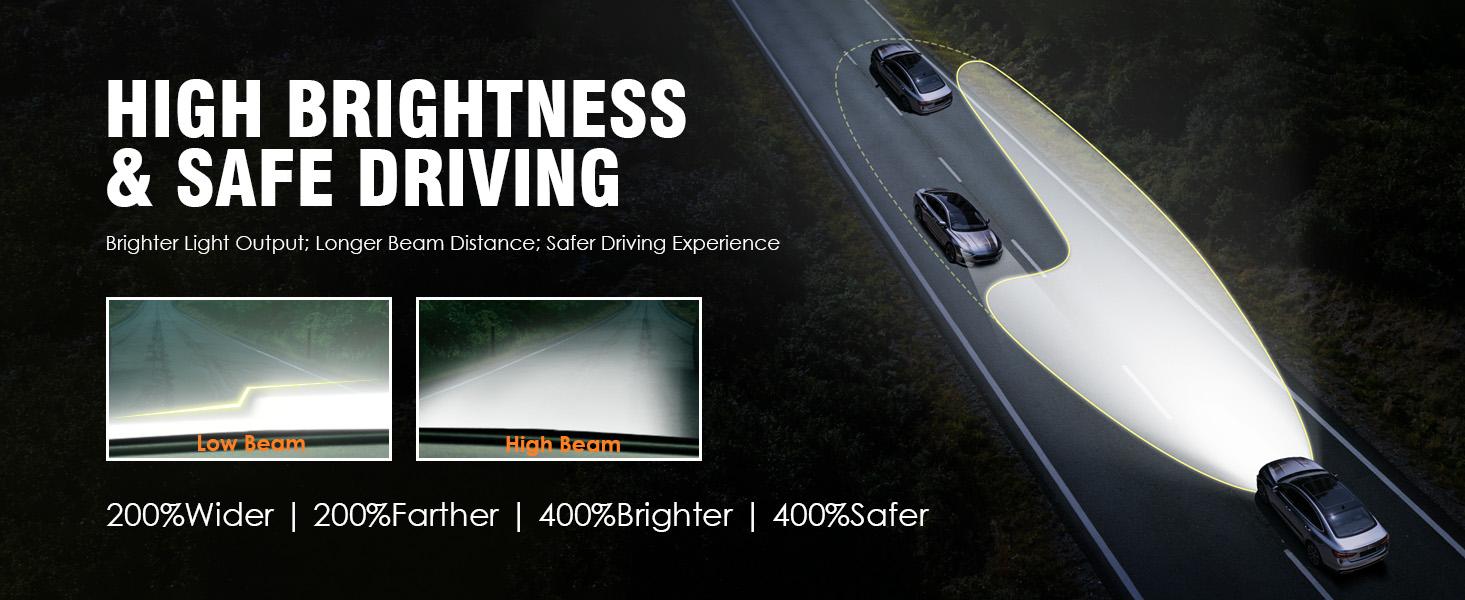 Headlight Assembly w/Bulbs Compatible with 2011-2014 Dodge Charger OE Halogen Headlamp Black Housing Amber Reflector Replacement Driver and Passenger Side