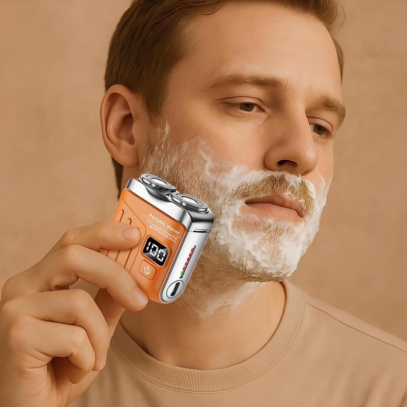 Mini Shavers for Men,Portable Rotary Dual Ring Electric Shaver,Mini Magnetic with Digital Display Washable Head Razor,USB Rechargeable Waterproof Electric Hair Cutting Machines,for Home Travel Mini Shavers for Men,Portable Rotary Dual Ring Electric Shaver,Mini Magnetic with Digital Display Washable Head Razor,USB Rechargeable Waterproof Electric Hair Cutting Machines,for Home Travel