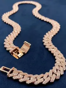 Double-row 14mm Cuban chain, outstanding texture with gold-plated finish, classic style, full-on hip-hop vibe, perfect for parties and dates, a stylish accessory for men, a top choice for anniversary gifts
