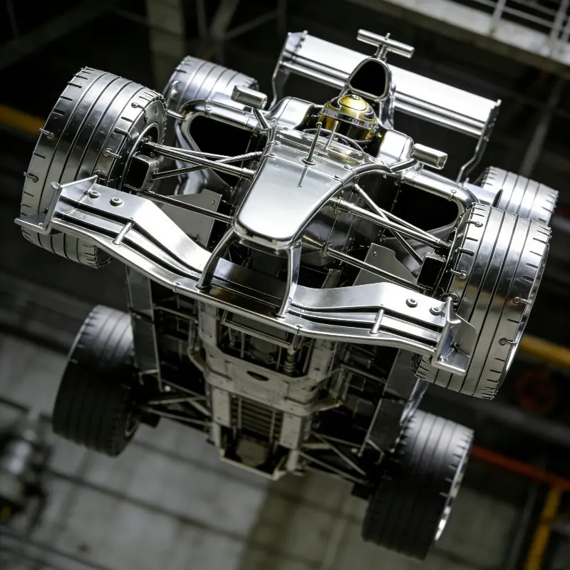 3D Metal Puzzle, Silver Langya Race Car DIY Assembly Model for Adults, High Difficulty Exquisite Collectible Tabletop Ornament, Educational Brain Teaser Puzzle