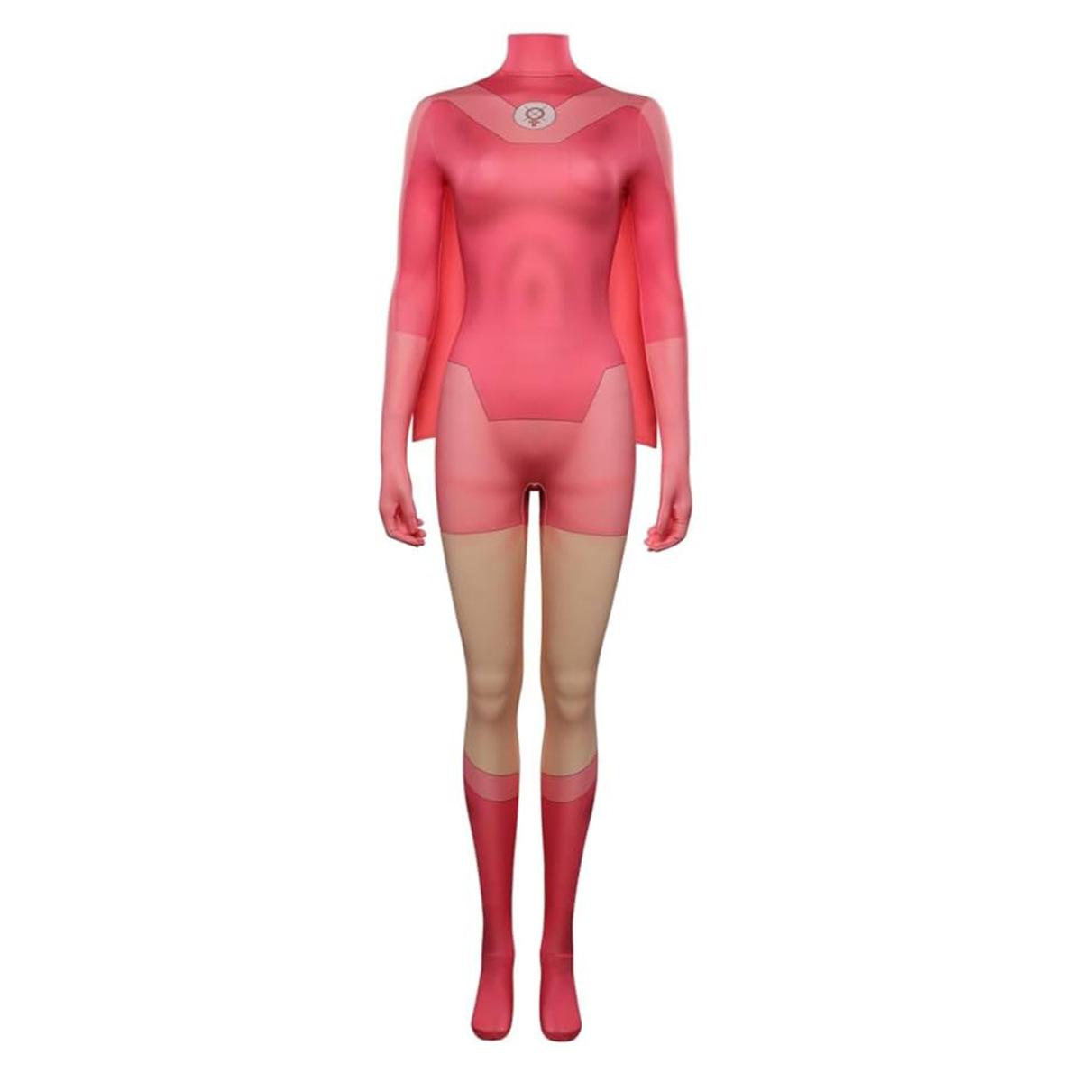 Atom Eve Cosplay Costume Invincible Eve Wilkins Jumpsuit Bodysuit Cloak Cape Outfits for Adults Women Halloween Costume for Girl