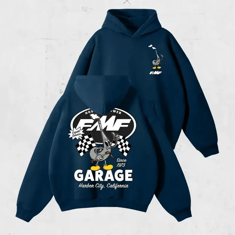 FMF Garage California Hoodie, Vintage Racing Mechanic Pullover Hoodie, House of Power FMF Shirt, Racing Streetwear, Motorsport Fan Gift,