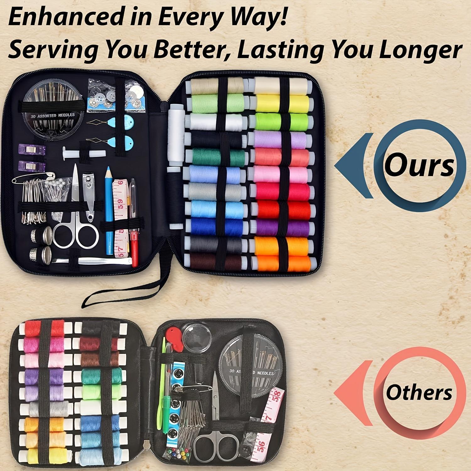 99pcs/set Sewing Kit With Case Portable Sewing Supplies, With Essential Sewing Supplies And Accessories, Accessories Contains Thread, Needles, Scissors, Needles, Measuring Tape, For Small Clothing Repairs, A Basic Travel Mending Set For Beginners And Pros