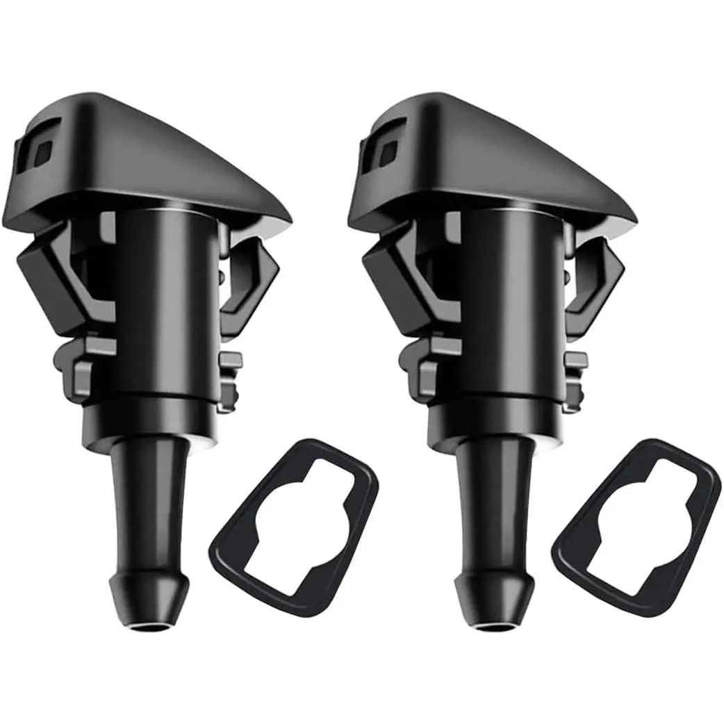 Windshield Washer Nozzles, 2 count OEM#4805742AB  Front Windscreen Fluid Jet Kit, Automotive Wind Screen Wiper    Compatible with Charger  Compass (Black)