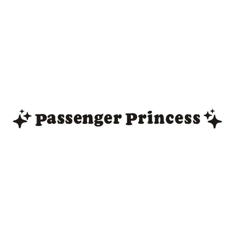 Passenger Princess Car Window Decal, Cute Waterproof Vinyl Sticker with Star Accents, Girly Car Decor for Cars, Trucks & SUVs