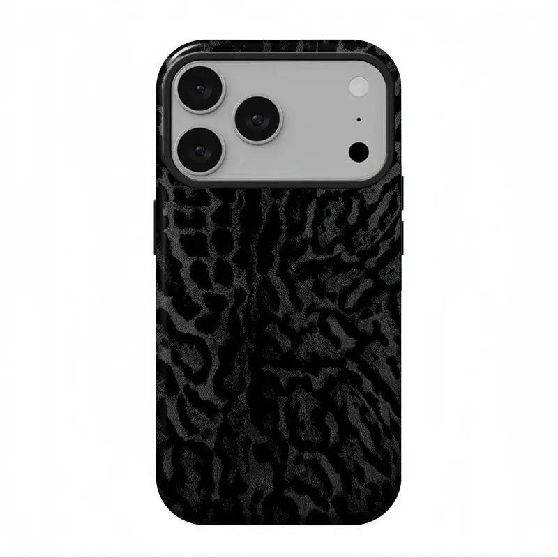 Dark Vintage Leopard Print Phone Case - Local Mobile Phone Accessories, Dual-Layer Shockproof Protection Cover Compatible with iPhone 17 Pro Max, 16, 15, 14, 13, 12, Ideal for Gifting