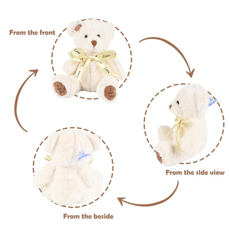 17cm/6.69in Teddy Bear Plush Toys Cute Bow Tie Bear Stuffed Animal Toys Available in Three Colours For Birthday Teddybear
